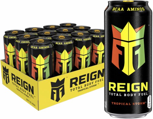 Reign® Tropical Storm Energy Drink Can Perspective: back