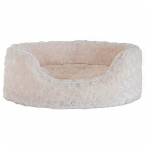 FurHaven Ultra Plush Small Oval Pet Lounge - Cream Perspective: back