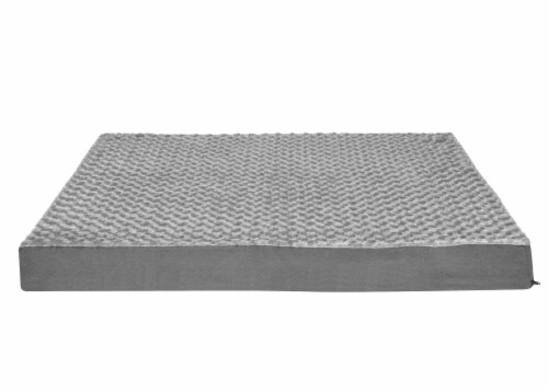 FurHaven Ultra Plush Deluxe Orthopedic Pet Bed - Gray Perspective: back
