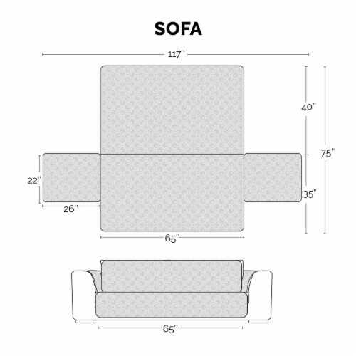Reversible Sofa Protector - Gray/Mist Perspective: back