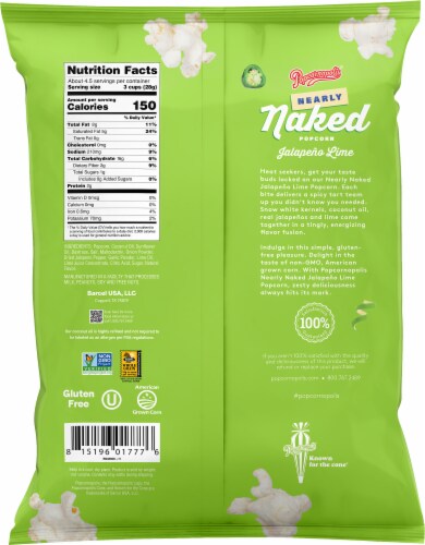 Popcornopolis® Nearly Naked Jalapeno Lime Popcorn Perspective: back