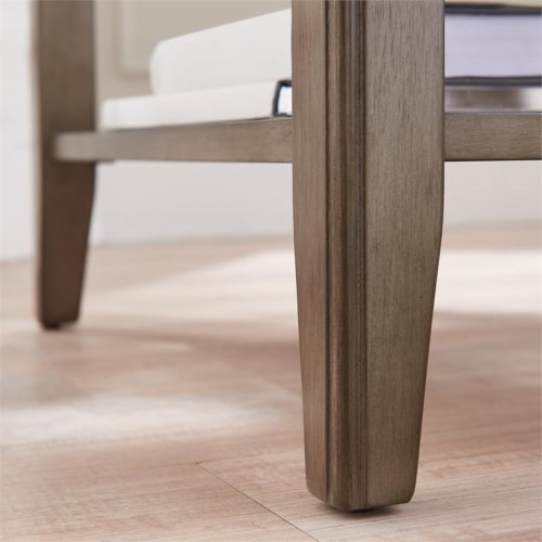 Leick Home 10505-GR Laurent Narrow Wood End Table with Shelf in Smoke Gray Perspective: back