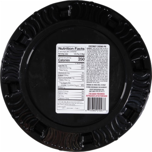 Rocky Mountain 8 Inch Coconut Creme Pie Perspective: back