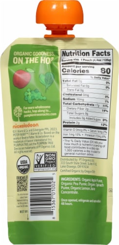 Peter Rabbit™ Organics Apple Pea & Spinach Puree Baby Food Perspective: back