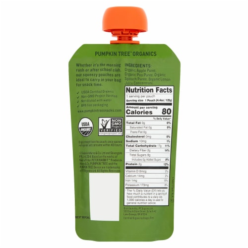 Peter Rabbit Organics™ Apple Pea & Spinach Puree Baby Pouches Perspective: back