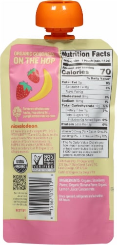 Pumpkin Tree™ Peter Rabbit™ Organics Stage 2 Strawberry & Banana Puree Baby Food Pouch Perspective: back