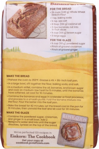Jovial® 100% Organic Einkorn Whole Wheat Flour Perspective: back