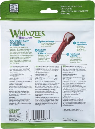 WHIMZEES® Brushzees® Medium Dog Natural Dental Chews Perspective: back