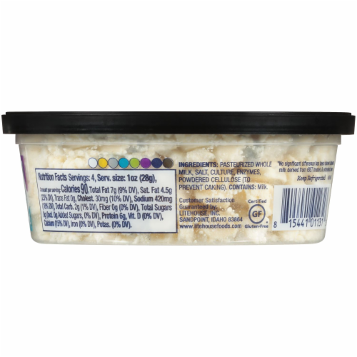 Litehouse Simply Artisan Gorgonzola Cheese Crumbles Perspective: back