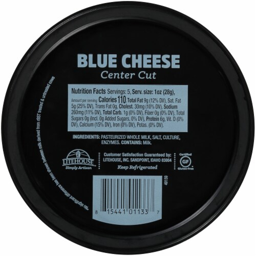 Litehouse Simply Artisan Blue Cheese Center Cut Perspective: back