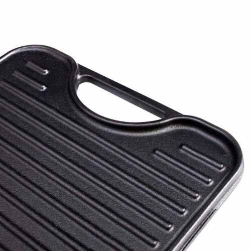 Victoria Cast Iron Rectangular Reversible Griddle Perspective: back