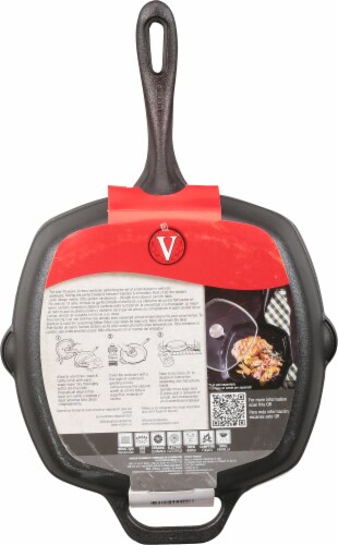 Victoria Cast Iron Square Grill Pan Perspective: back