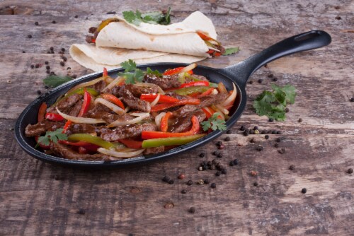 Victoria Cast Iron Fajita Skillet Perspective: back