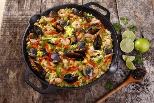 Victoria Double Loop Handles Cast Iron Everyday Skillet Perspective: back