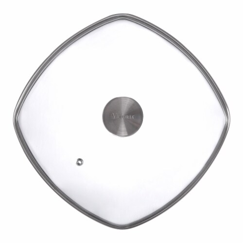 Victoria Stainless Steel Knob Glass Lid Perspective: back
