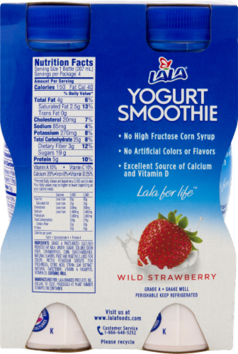 Lala Strawberry Drinkable Yogurt Perspective: back