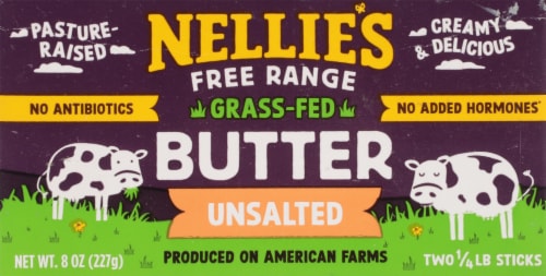 Nellie's® Free Range Slow Churned Unsalted Butter Perspective: back