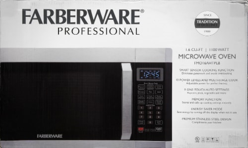 Faberware® Stainless Steel/Platinum 1100 Watt Microwave Oven With Smart Sensor Perspective: back