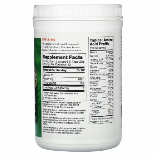 Unflavored Collagen Protein Perspective: back