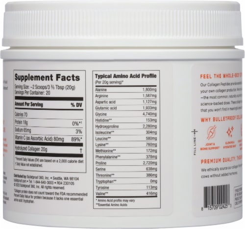 Bulletproof™ Unflavored Collagen Protein Perspective: back