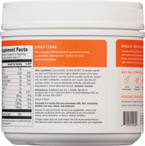 Bulletproof™ Chocolate Collagen Protein Perspective: back