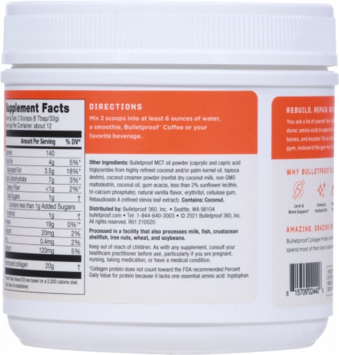 Bulletproof™ Vanilla Collagen Protein Powder Perspective: back