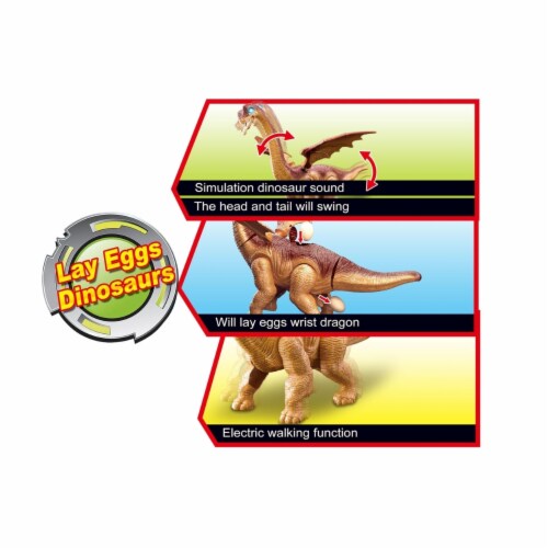 Brachiosaurus Dinosaur Toy Walks Swing Tails Lays Eggs With Roaring Sounds Brown 1 unit Fred Meyer
