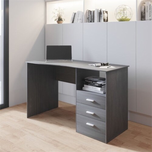 Techni Mobili Classic Writing Desk in Gray 1 Baker s