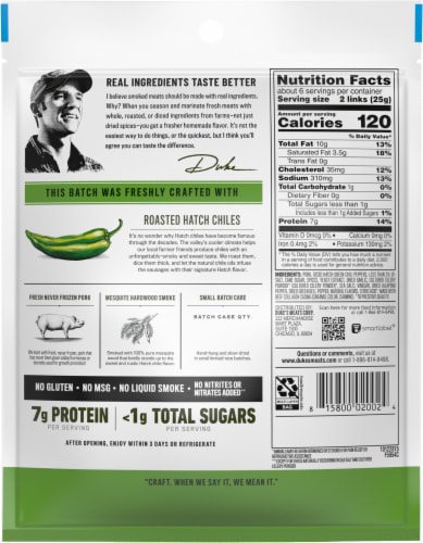 Duke's® Hatch Green Chile Smoked Shorty Sausages Perspective: back