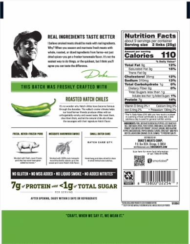 Duke's® Hatch Green Chile Smoked Shorty Sausages Perspective: back
