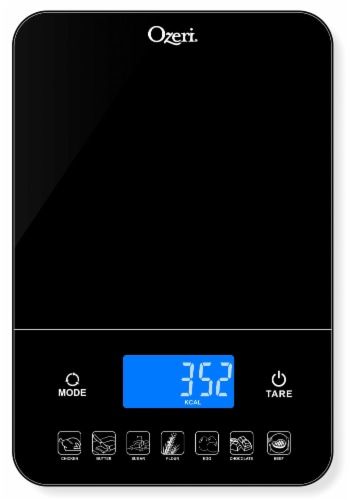 Ozeri Touch III 22 lbs (10 kg) Digital Kitchen Scale with Calorie Counter,  in Tempered Glass, 1 - QFC