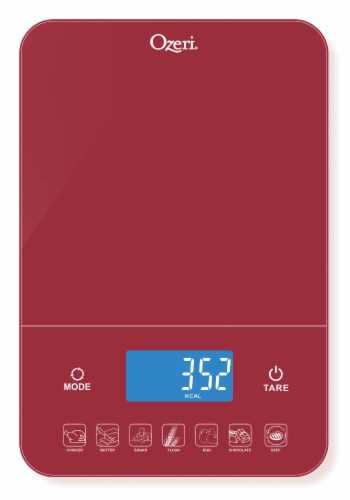 Ozeri Touch III 22 lbs (10 kg) Digital Kitchen Scale with Calorie Counter,  in Tempered Glass, 1 - QFC