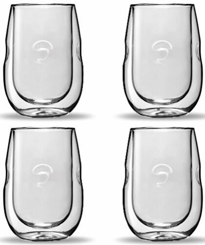 OZERI Moderna Artisan Series Double Wall Insulated Wine Glasses - Set of 4  Wine and Beverage Glasses