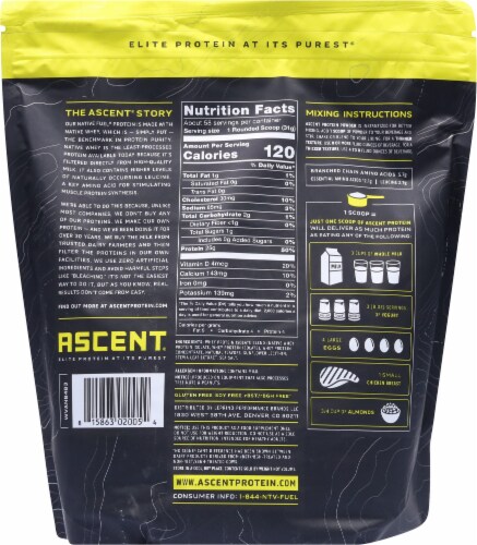 Ascent Native Fuel Vanilla Bean Whey Protein Powder Perspective: back