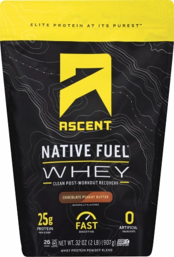 Ascent Whey Protein Native Chocolate Peanut Butter 2 Lb Perspective: back
