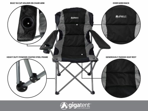 GigaTent Folding Camping Chair - Black Perspective: back