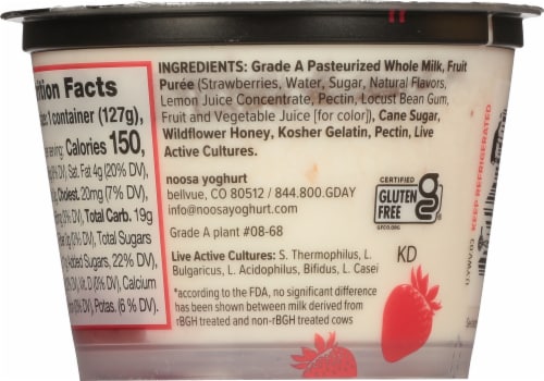 Noosa® Strawberry Yoghurt Perspective: back