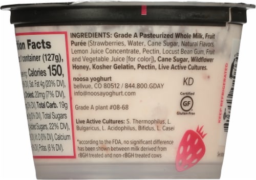 Noosa Strawberry Blended Yoghurt Perspective: back