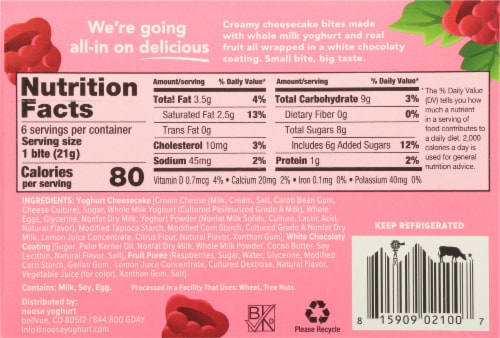 Noosa® Yoghurt Raspberry Cheesecake Bites Perspective: back