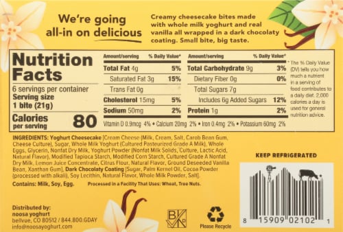 Noosa® Yoghurt Vanilla Cheesecake Bites Perspective: back