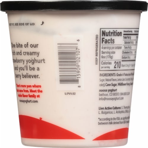 Noosa Strawberry  Yogurt Cup Perspective: back