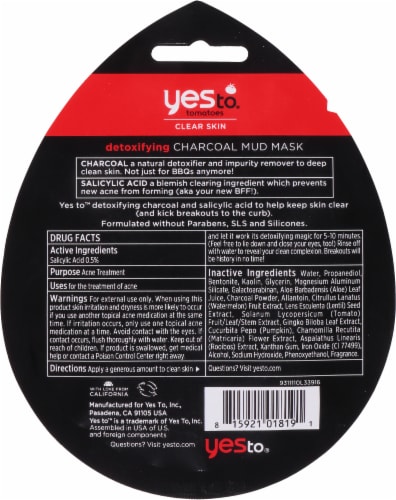Yes To® Tomatoes Detoxifying Charcoal Mud Mask Perspective: back