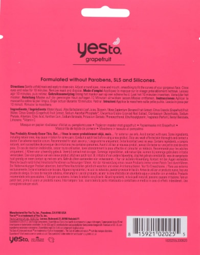 Yes To® Grapefruit Brightening Paper Mask Perspective: back