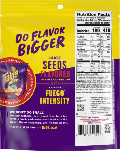 Bigs® Takis® Fuego Sunflower Seeds Perspective: back