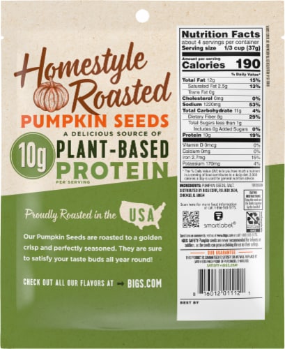 Bigs® Simply Salted Pumpkin Seeds Perspective: back