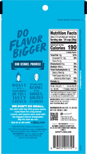 Bigs Simply Sea Salt Jumbo Sunflower Kernels Perspective: back