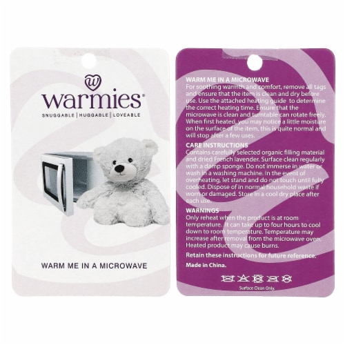 Warmies Regular Marshmallow Bear - Gray Perspective: back