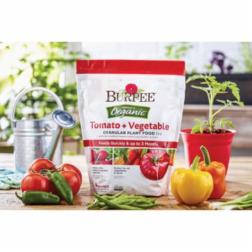 Burpee Natural & Organic 4 Lb. 3-6-4 Tomato + Vegetable Dry Plant Food BP4TV Perspective: back