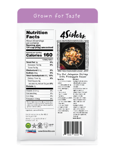4Sisters Aromatic Jasmine White Rice Perspective: back