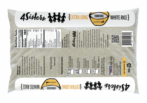 4Sisters Enriched Extra Long Grain White Rice Perspective: back